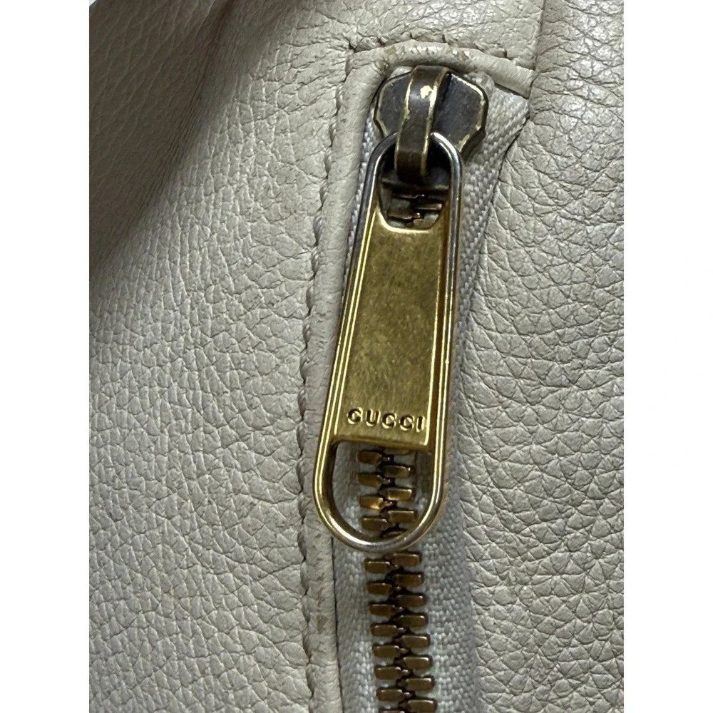 Gucci Logo Belt Bag White Leather Web Stripe Waist Crossbody Fanny Pack COA - Picture 12 of 15